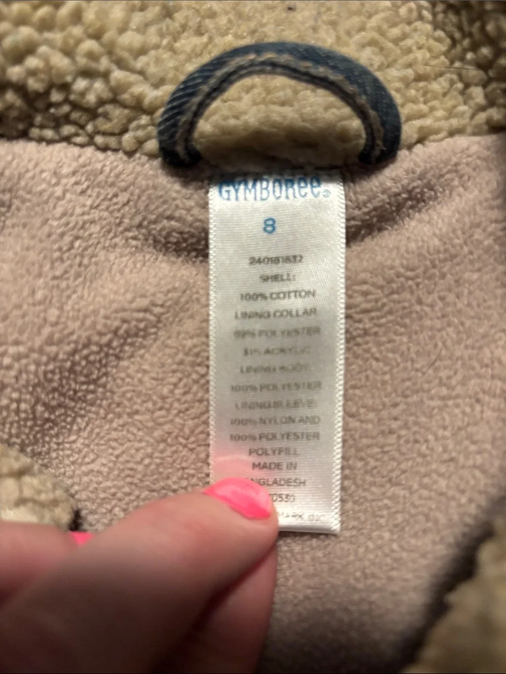 Gymboree Denim Jean Jacket with Cream Sherpa Collar